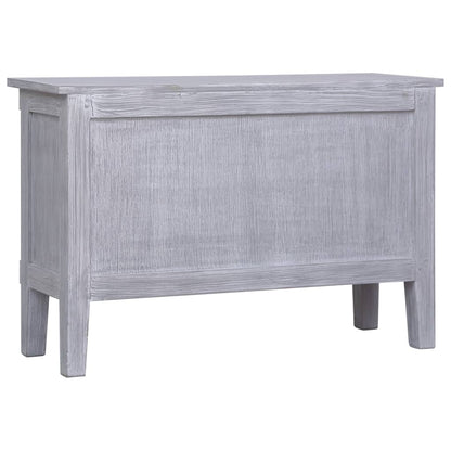 vidaXL Sideboard | Grey wash finish | Solid Mahogany wood | 90x30x60 cm