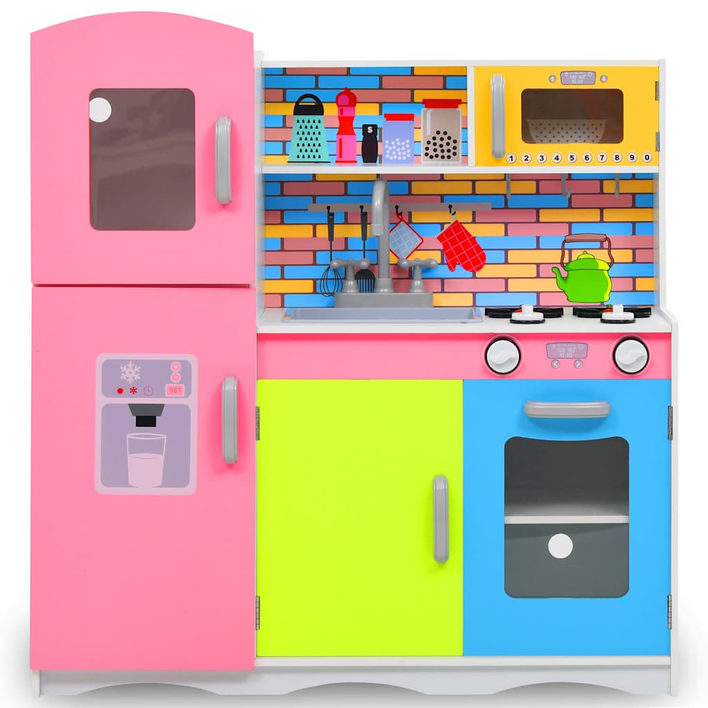vidaXL Kids' Play Kitchen MDF 80x30x85 cm Multicolour