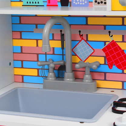 80255 vidaXL Kids'Play Kitchen MDF 80x30x85 cm Multicolour