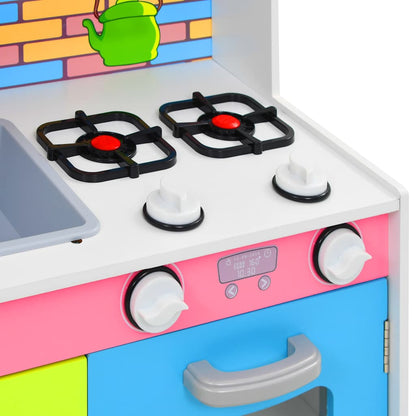80255 vidaXL Kids'Play Kitchen MDF 80x30x85 cm Multicolour