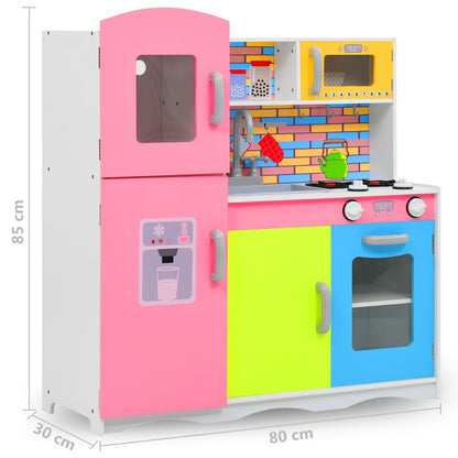 80255 vidaXL Kids'Play Kitchen MDF 80x30x85 cm Multicolour