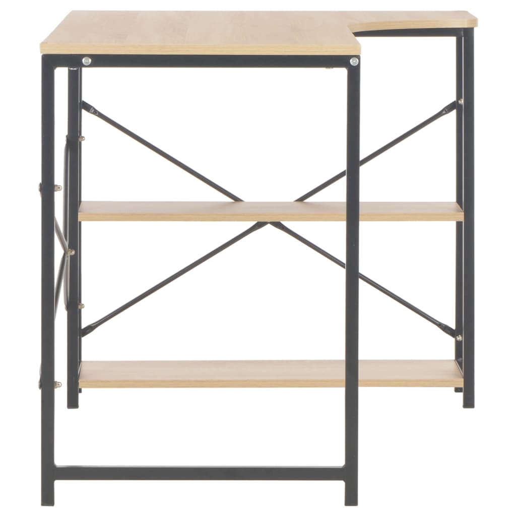 vidaXL Computer Desk Black and Oak 120x72x70 cm