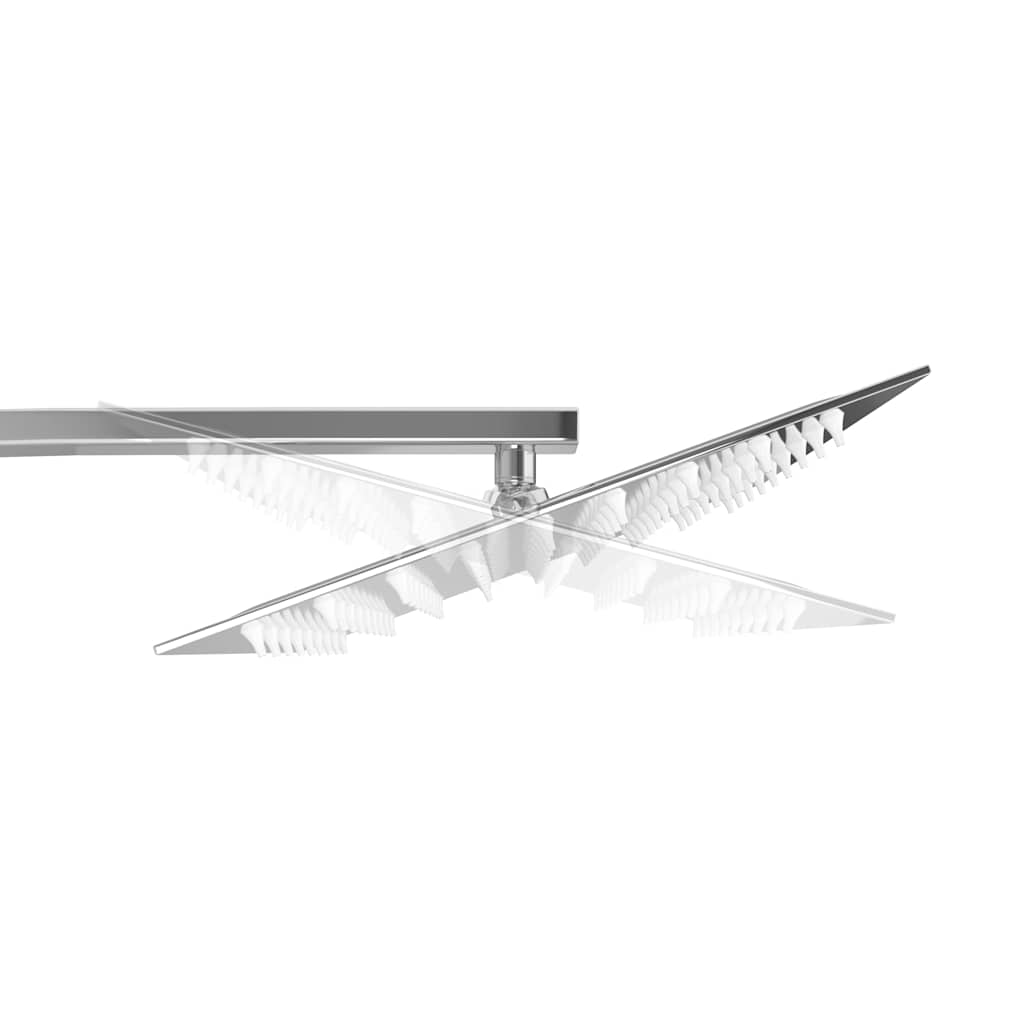 vidaXL Dual Head Shower Set with Thermostat Stainless Steel