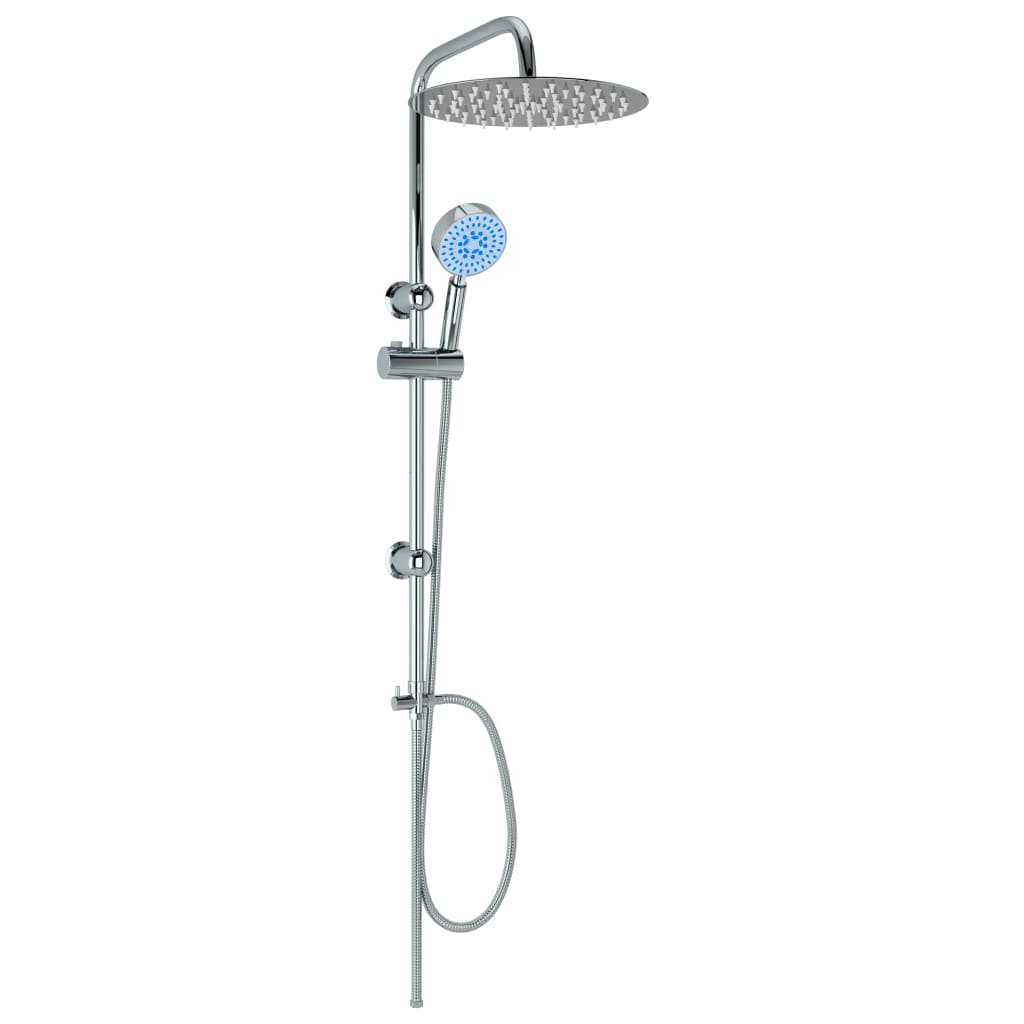 vidaXL Dual Head Shower Set with Hand Shower Stainless Steel
