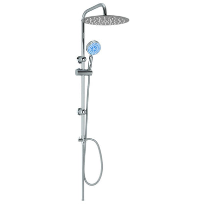 vidaXL Dual Head Shower Set with Hand Shower Stainless Steel