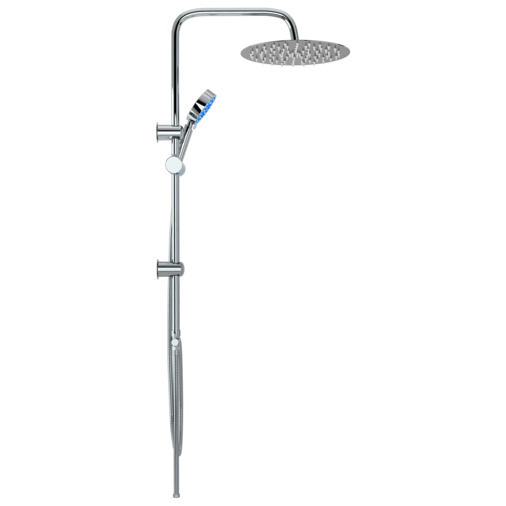 vidaXL Dual Head Shower Set with Hand Shower Stainless Steel