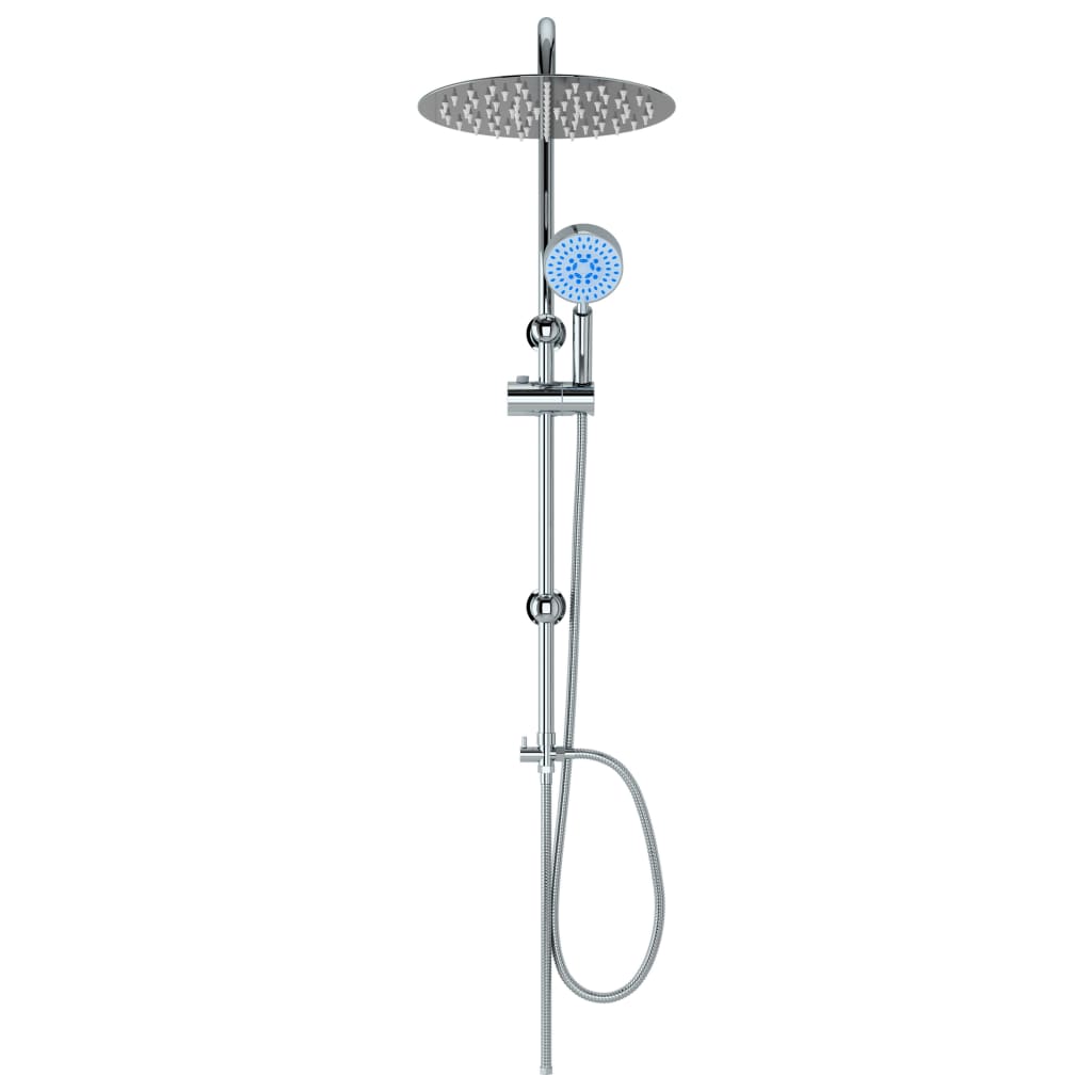 vidaXL Dual Head Shower Set with Hand Shower Stainless Steel