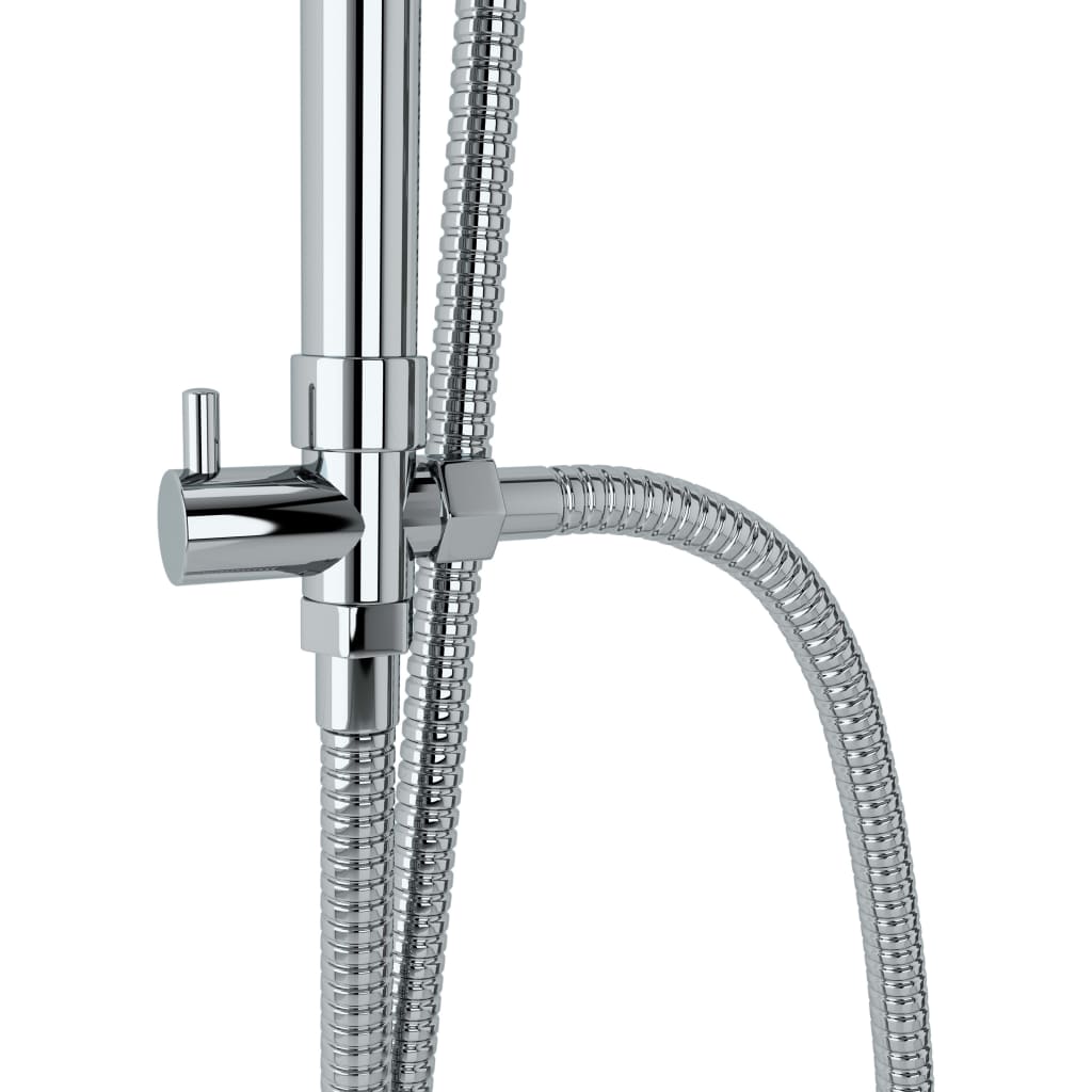 vidaXL Dual Head Shower Set with Hand Shower Stainless Steel