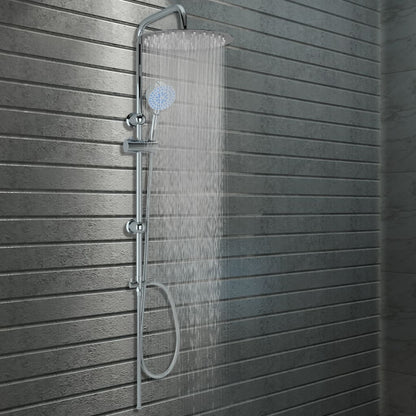 vidaXL Dual Head Shower Set with Hand Shower Stainless Steel