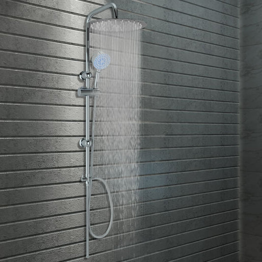 vidaXL Dual Head Shower Set with Hand Shower Stainless Steel