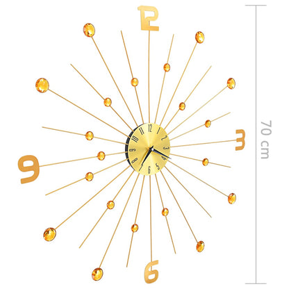 vidaXL Wall Clock Metal 70 cm Golden