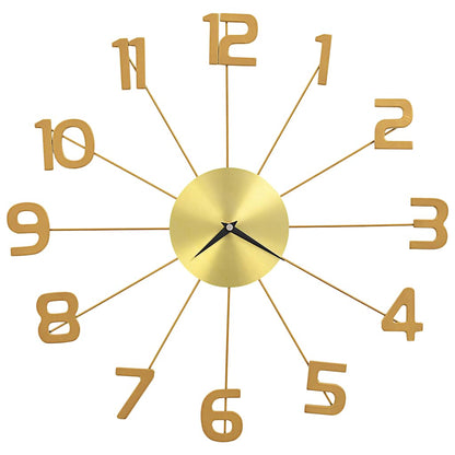 vidaXL Wall Clock Metal 50 cm Golden