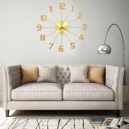 vidaXL Wall Clock Metal 50 cm Golden
