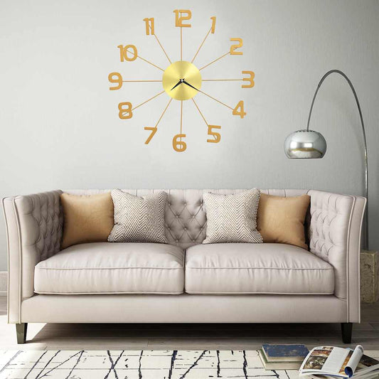 vidaXL Wall Clock Metal 50 cm Golden