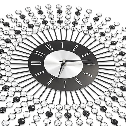 vidaXL Wall Clock Metal 43 cm Black