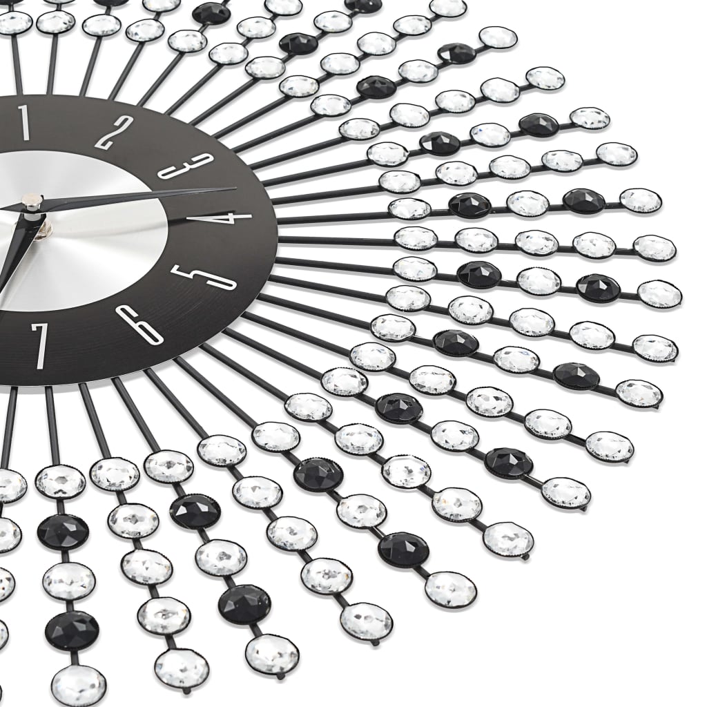 vidaXL Wall Clock Metal 43 cm Black