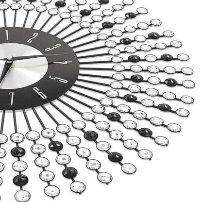 vidaXL Wall Clock Metal 43 cm Black