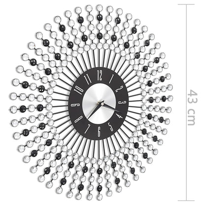 vidaXL Wall Clock Metal 43 cm Black
