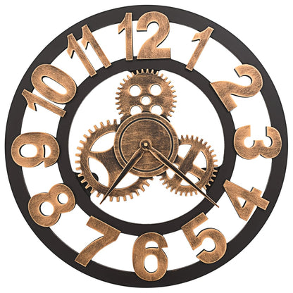 283861 vidaXL Wall Clock Metal 58 cm Golden and Black