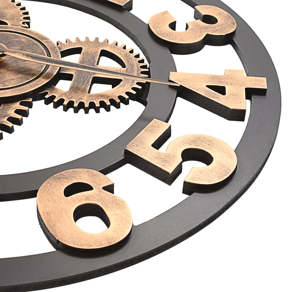 283861 vidaXL Wall Clock Metal 58 cm Golden and Black