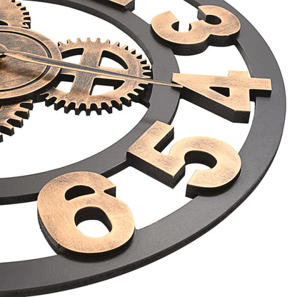 283861 vidaXL Wall Clock Metal 58 cm Golden and Black