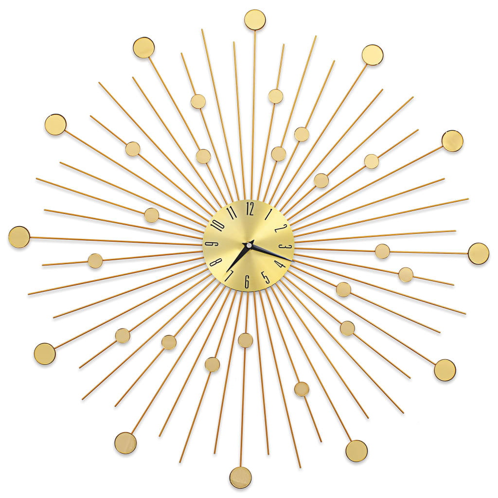 vidaXL Wall Clock Metal 70 cm Golden
