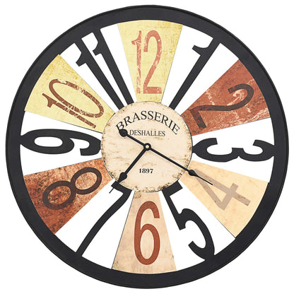 vidaXL Wall Clock | Multicolour | Metal, Paper | 60 cm Diameter