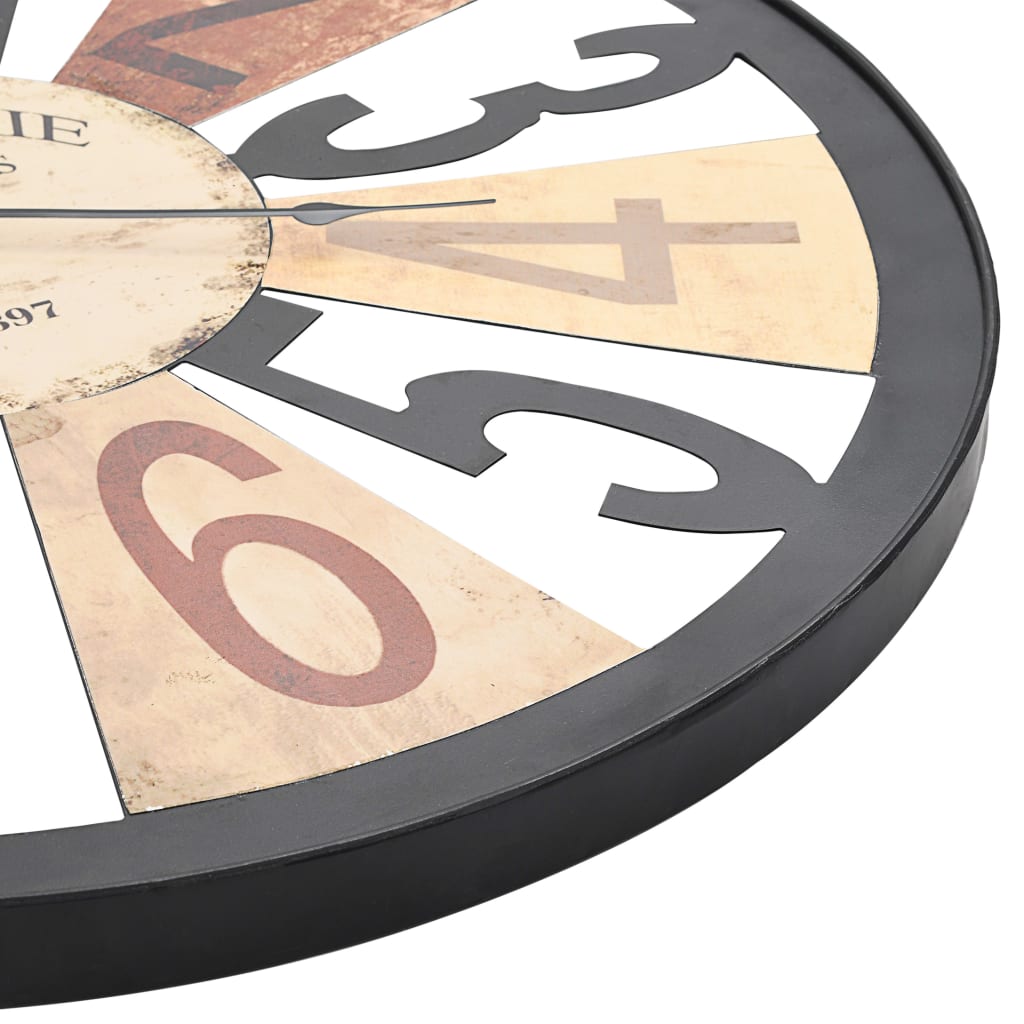 vidaXL Wall Clock | Multicolour | Metal, Paper | 60 cm Diameter