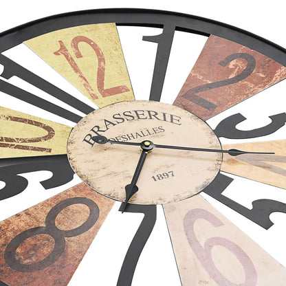 vidaXL Wall Clock | Multicolour | Metal, Paper | 60 cm Diameter