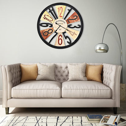 vidaXL Wall Clock | Multicolour | Metal, Paper | 60 cm Diameter