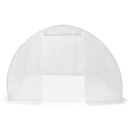 vidaXL Greenhouse | White | Polyethylene mesh fabric and galvanised steel | 9m²