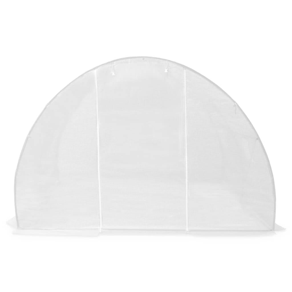 vidaXL Greenhouse | White | Polyethylene mesh fabric and galvanised steel | 9m²
