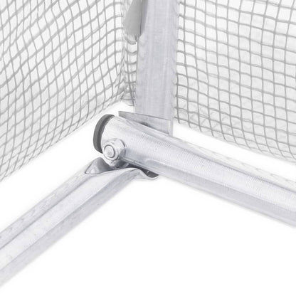 vidaXL Greenhouse | White | Polyethylene mesh fabric and galvanised steel | 9m²