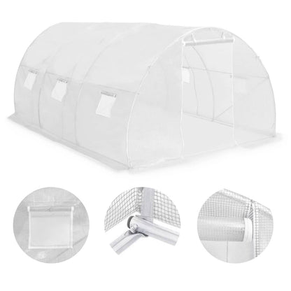 vidaXL Greenhouse | White | PE mesh fabric, galvanised steel | 13.5m²