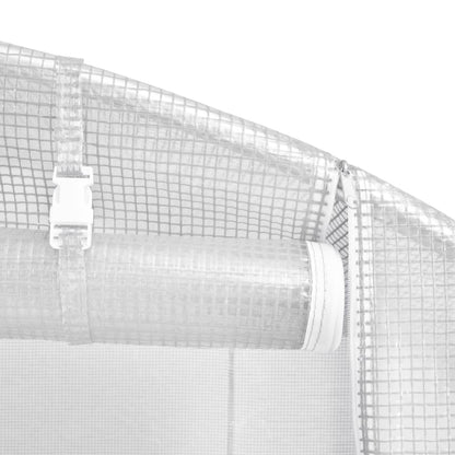 vidaXL Greenhouse | White | PE mesh fabric, galvanised steel | 13.5m²