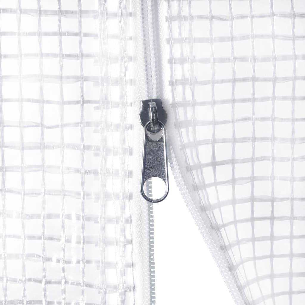 vidaXL Greenhouse | White | PE mesh fabric, galvanised steel | 13.5m²