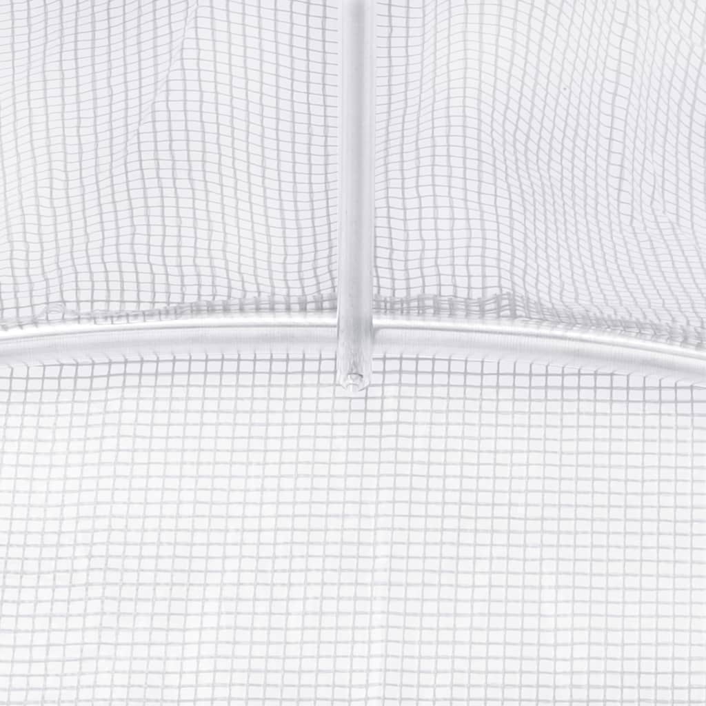 vidaXL Greenhouse | White | PE mesh fabric, galvanised steel | 13.5m²