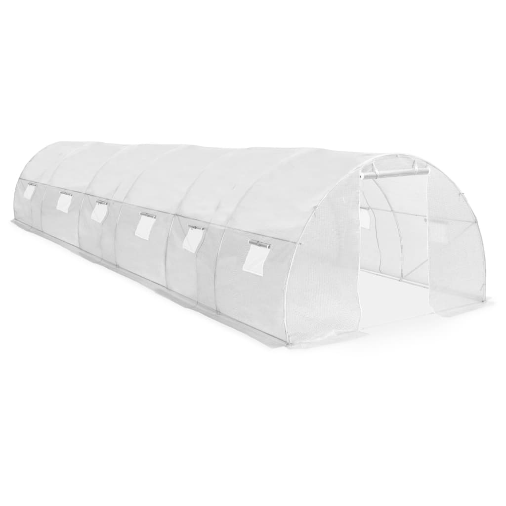 vidaXL Greenhouse | White | Polyethylene mesh fabric and galvanised steel