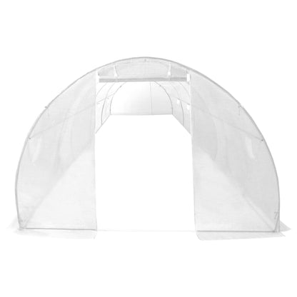 vidaXL Greenhouse | White | Polyethylene mesh fabric and galvanised steel