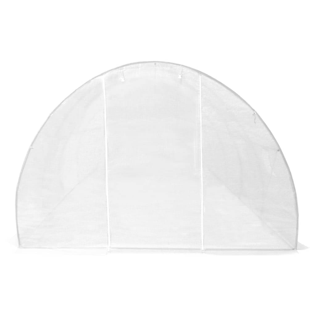 vidaXL Greenhouse | White | Polyethylene mesh fabric and galvanised steel