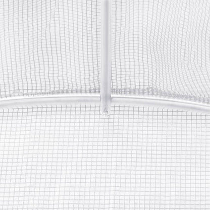 vidaXL Greenhouse | White | Polyethylene mesh fabric and galvanised steel
