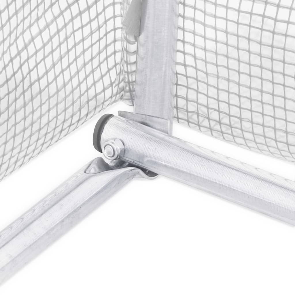 vidaXL Greenhouse | White | Polyethylene mesh fabric and galvanised steel