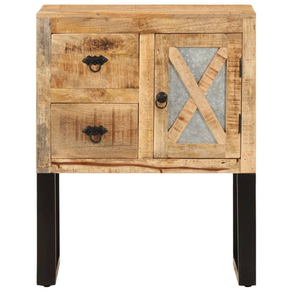 vidaXL Sideboard | Natural | Solid Mango Wood and Galvanised Steel | Medium