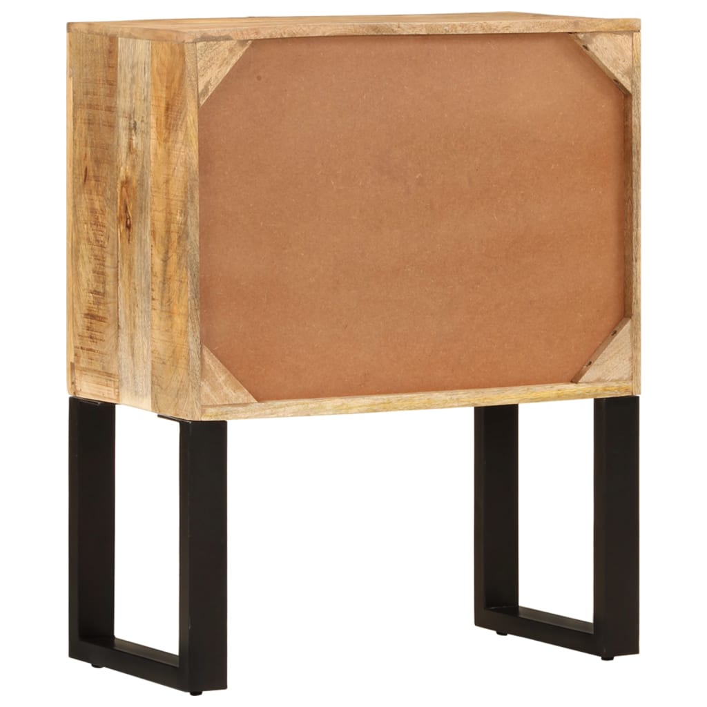 vidaXL Sideboard | Natural | Solid Mango Wood and Galvanised Steel | Medium