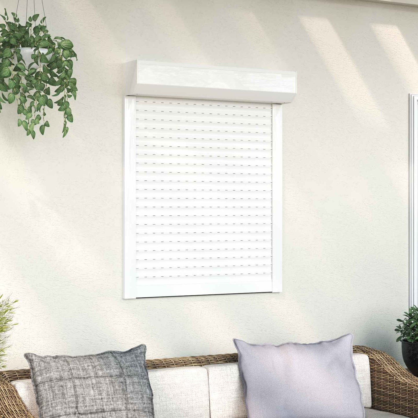 vidaXL Roller Shutter White 80 x 100 cm Aluminium and Polyurethane