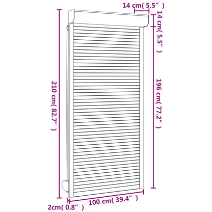 vidaXL Roller Shutter White 100 x 210 cm Aluminium and Polyurethane