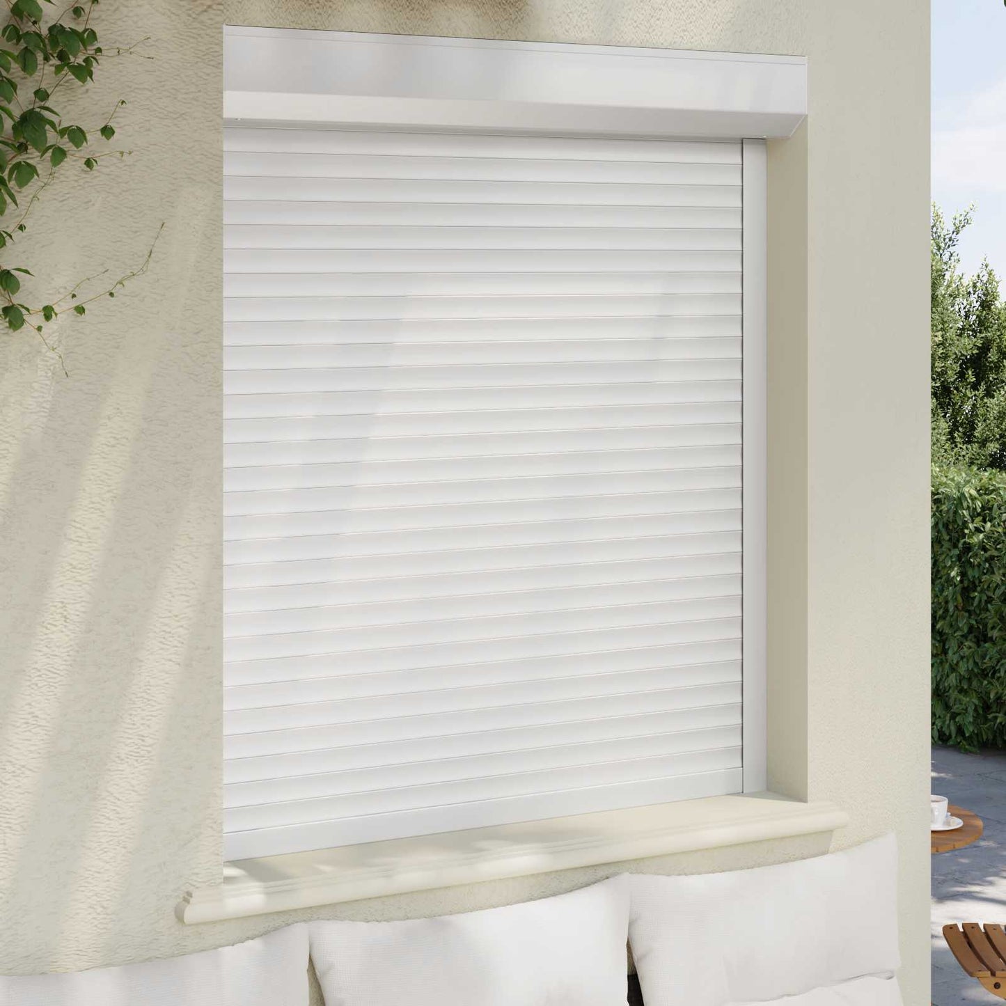 vidaXL Roller Shutter White 110 x 130 cm Aluminium and Polyurethane