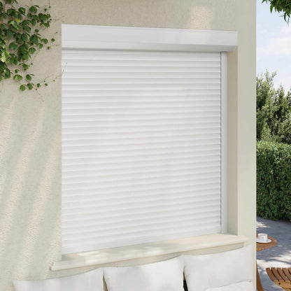vidaXL Roller Shutter White 130 x 140 cm Aluminium and Polyurethane