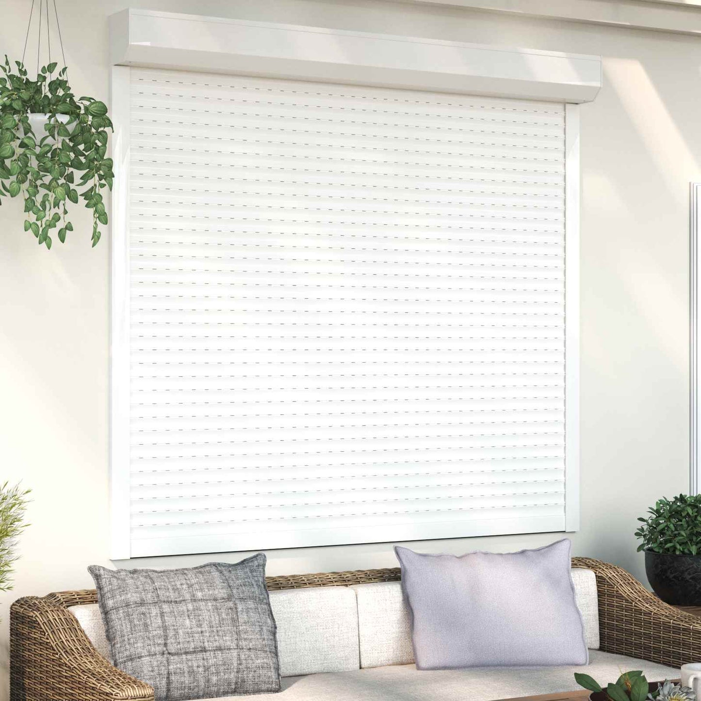 vidaXL Roller Shutter White 160 x 150 cm Aluminium and Polyurethane