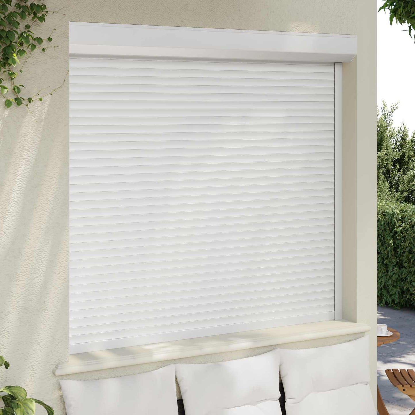 vidaXL Roller Shutter White 160 x 150 cm Aluminium and Polyurethane